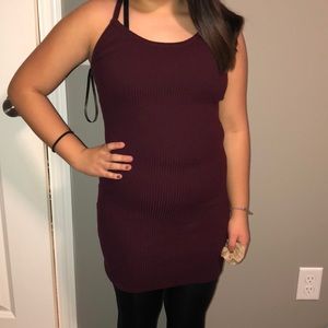 Maroon bodycon dress